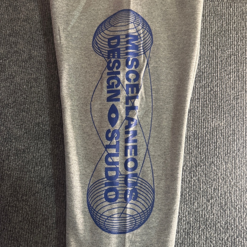 Miscellaneous Gray Seeatpantswith Blue Graphic Print